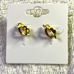 Elegant Gold Tone Knot Earrings